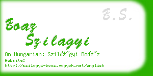 boaz szilagyi business card